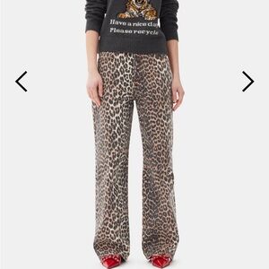Ganni Leopard Printed Izey Jeans